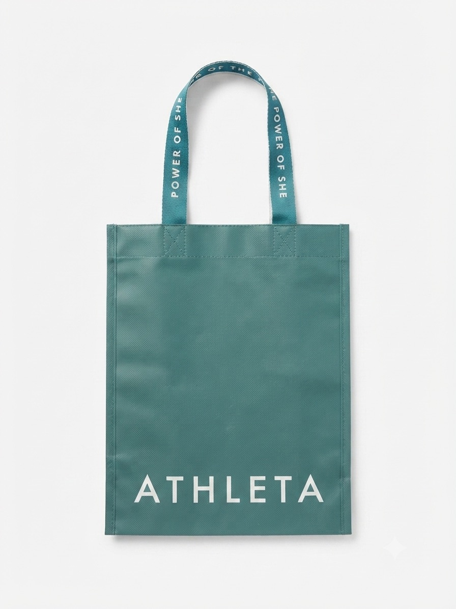 Athleta Green Reusable Shopping Tote Bag Power Of She Eco-Friendly Nwot
